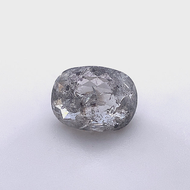 0.62 Ct Rose cut Natural loose diamond popular Oval Shape Grey Color 6.10 mm X 4.95 mm 2.29 mm Salt and pepper diamond SJ32/01