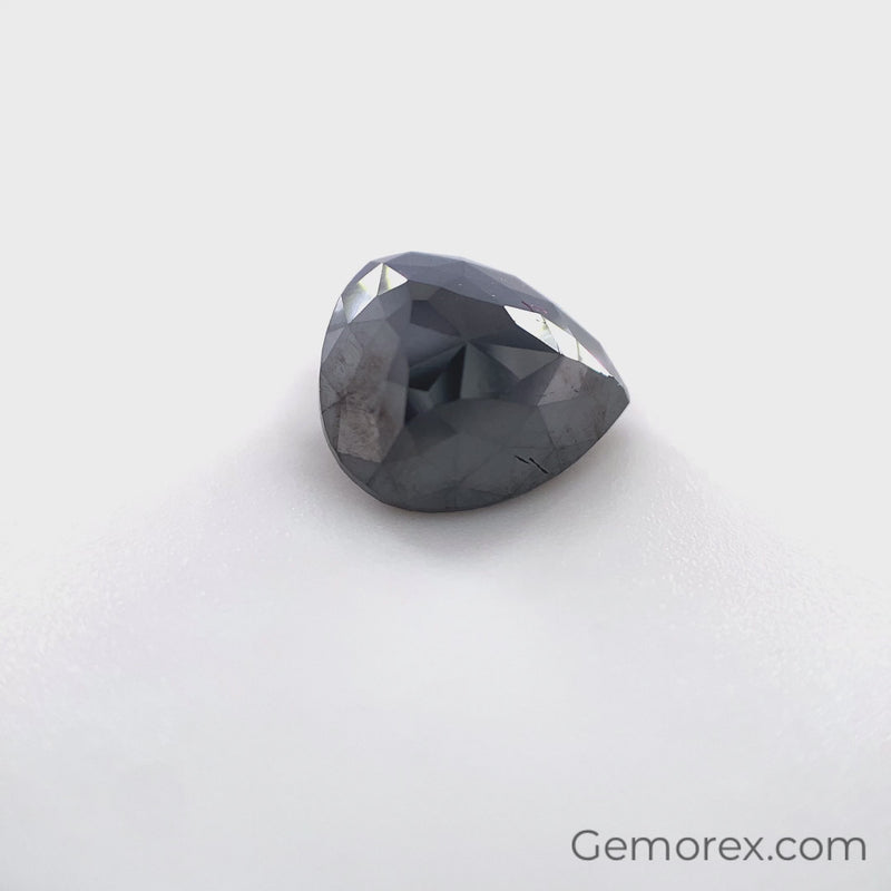 Black Diamond Pear Shape Rose Cut 2.35ct