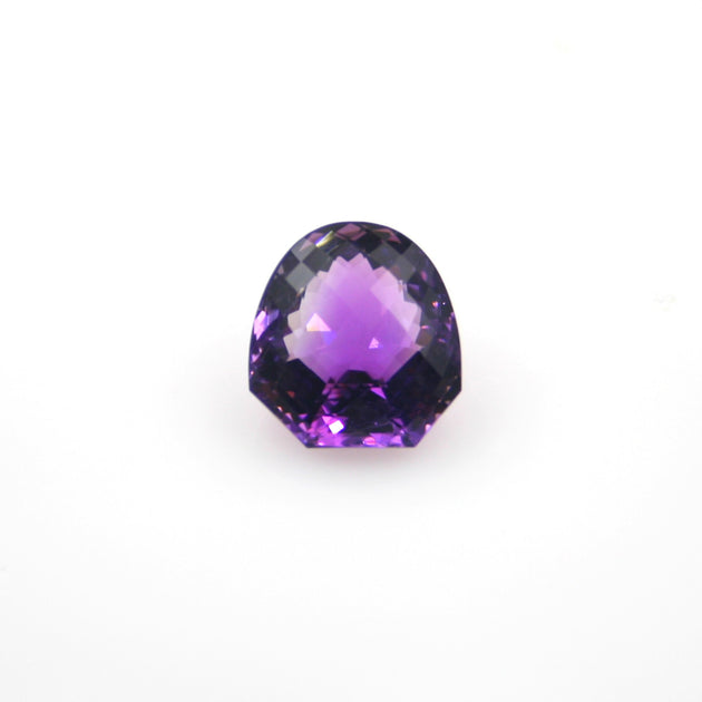 Amethyst Fancy Shape Shield Checkerboard Top 16.5x16mm | Gemorex