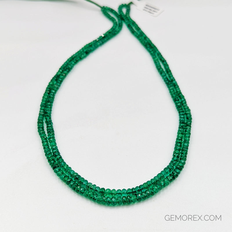 Emerald Faceted Roundel Beads 3.30-4.20mm