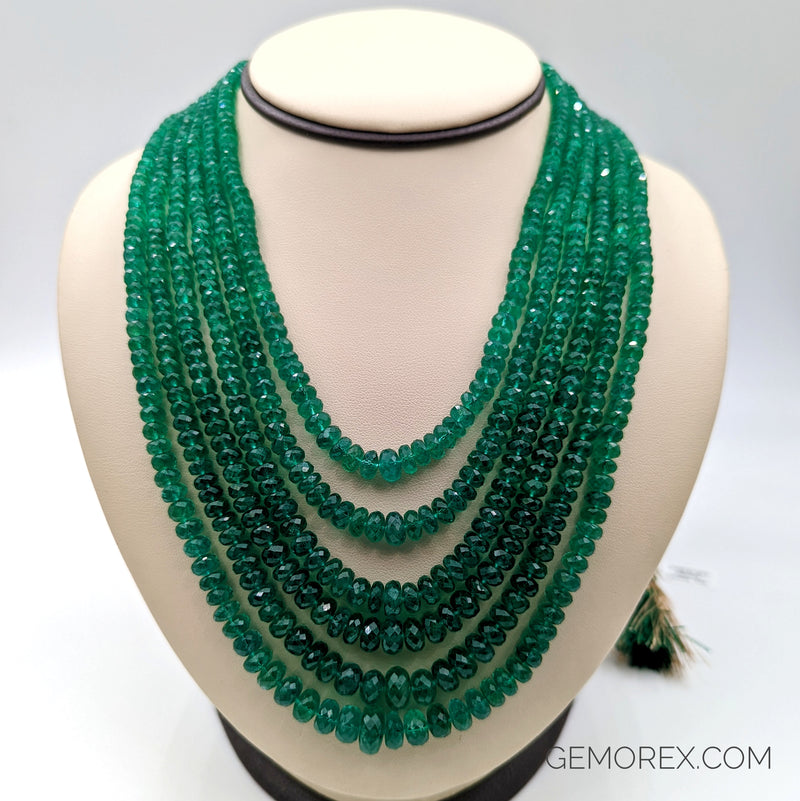 Emerald Faceted Roundel Beads 3.00-10.50mm