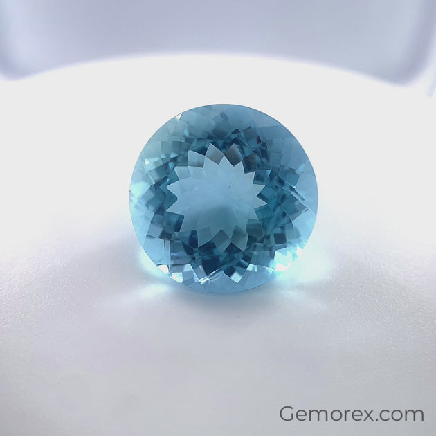 マリンの母　精米30 Santa Maria Blue Aquamarine Round Faceted 8.2ct | Gemorex