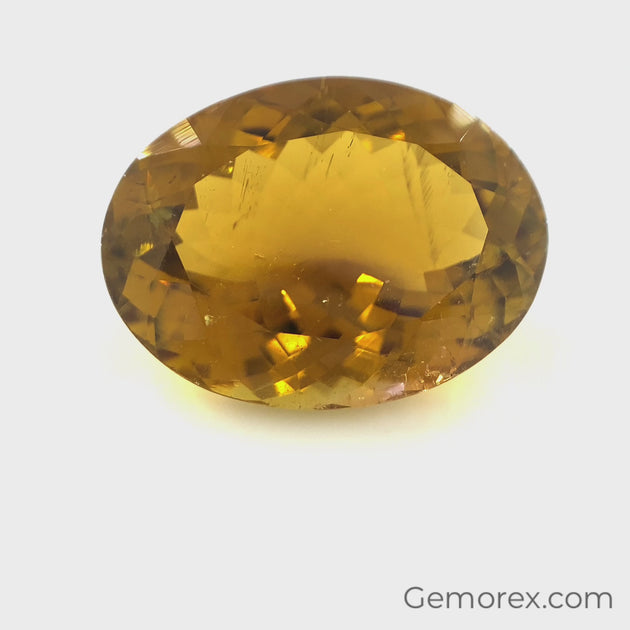 激安！特価品 Tourmaline Yellow Oval Gemorex | 20.94ct Faceted ピアス