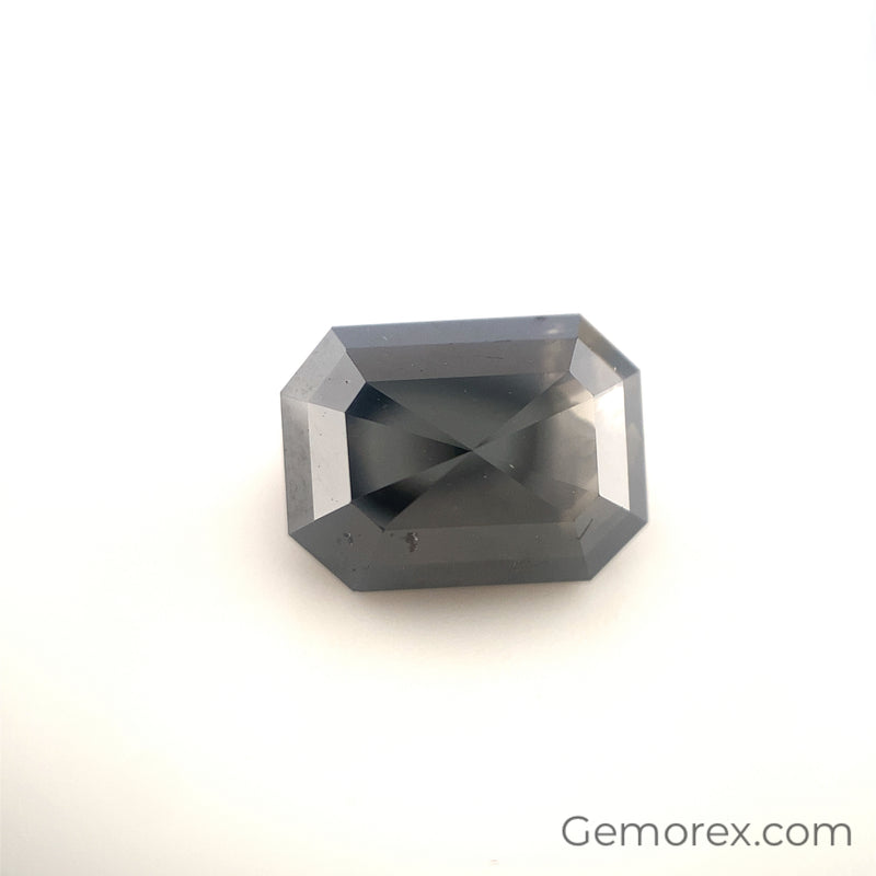 Natural Bi-Color Grey Diamond Emerald Cut Rose Cut 3.94 ct