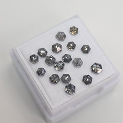 Salt n Pepper Diamond Hexagonal Rose Cut 3.06ct