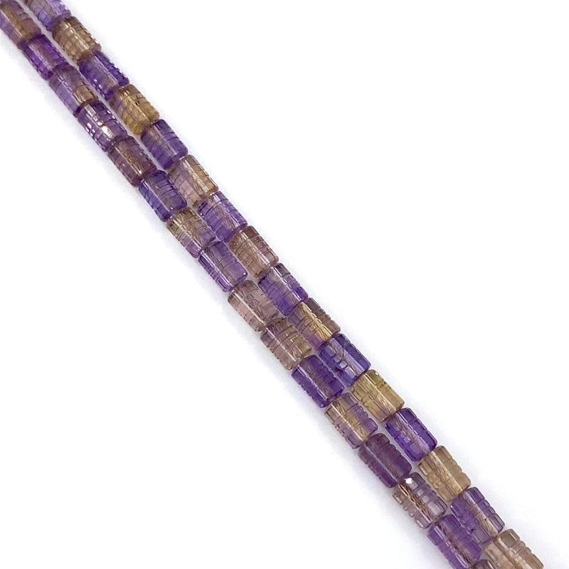 Ametrine Faceted Tube Beads 6mm