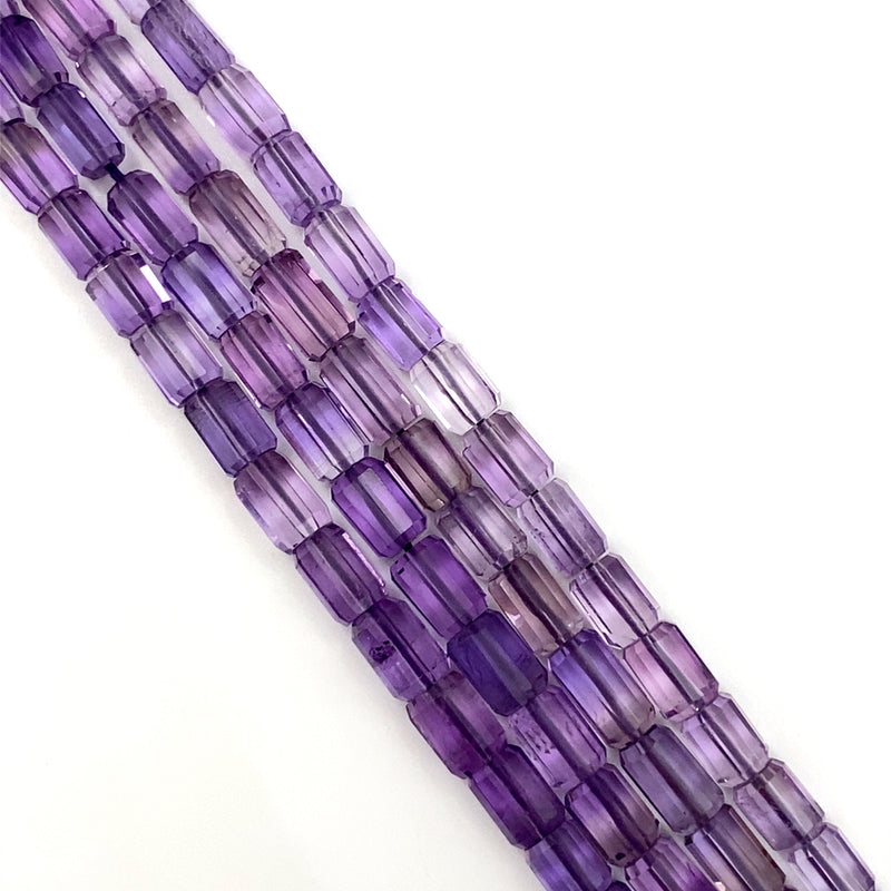 Amethyst Faceted Tube Beads 5-6mm