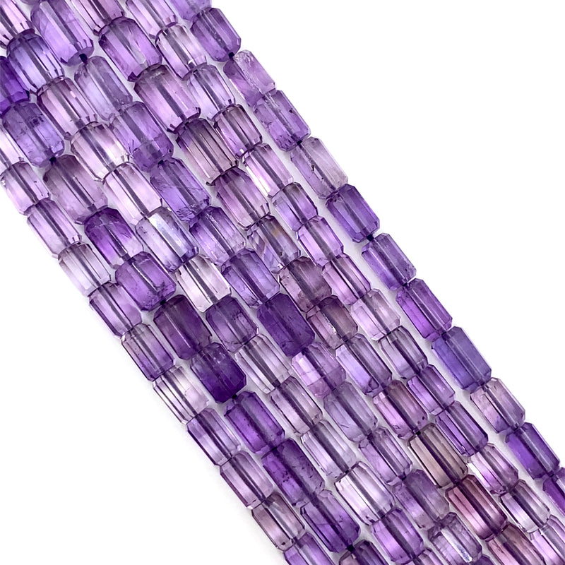 Amethyst Faceted Tube Beads 5-7mm