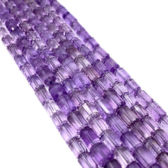 Amethyst Faceted Tube Beads 5-7mm