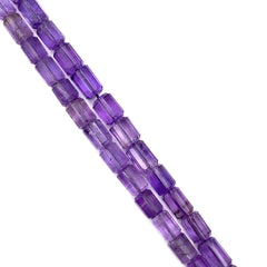 Amethyst Faceted Tube Beads 5.5-7.5mm