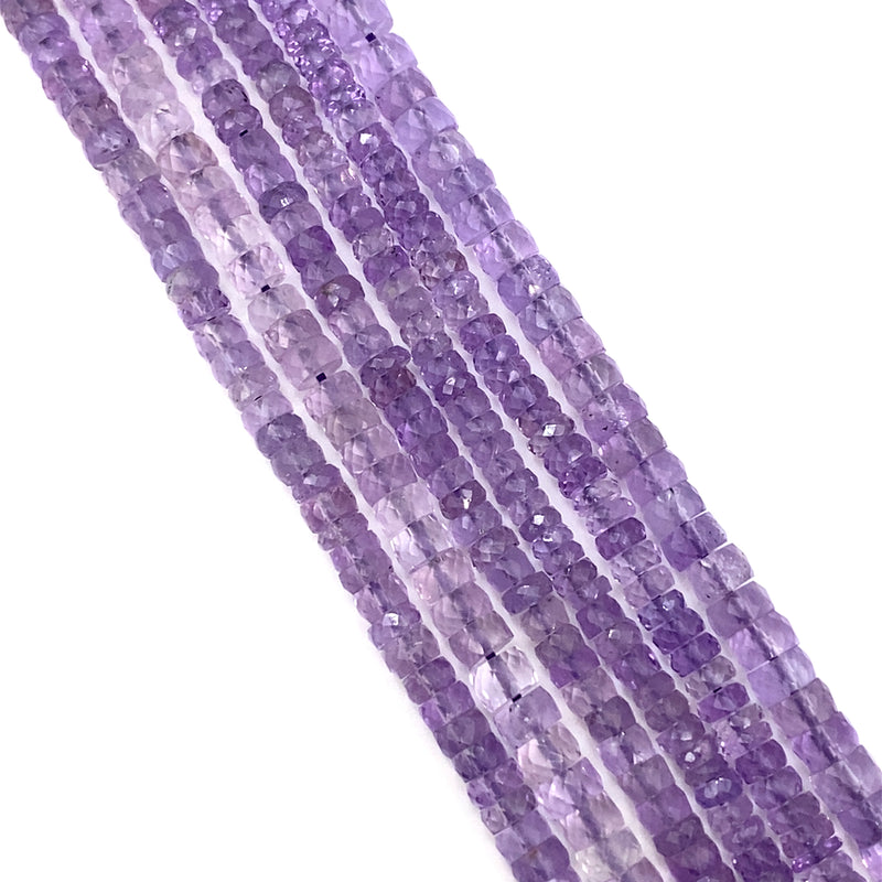 Amethyst Faceted Tyre Beads 4-5.5mm