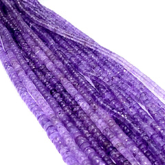 Amethyst Faceted Tyre Beads 6-8mm