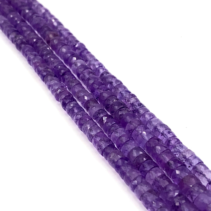 Amethyst Faceted Tyre Beads 6-8mm