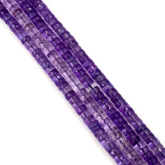 Amethyst Faceted Tyre Beads 6-9mm