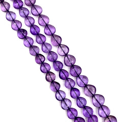 Amethyst Smooth Heart Beads 6.5-7.5mm