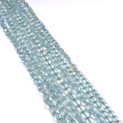 Aquamarine Faceted Coin Beads 5-6mm