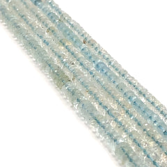 Aquamarine Faceted Tyre Beads 4-5mm