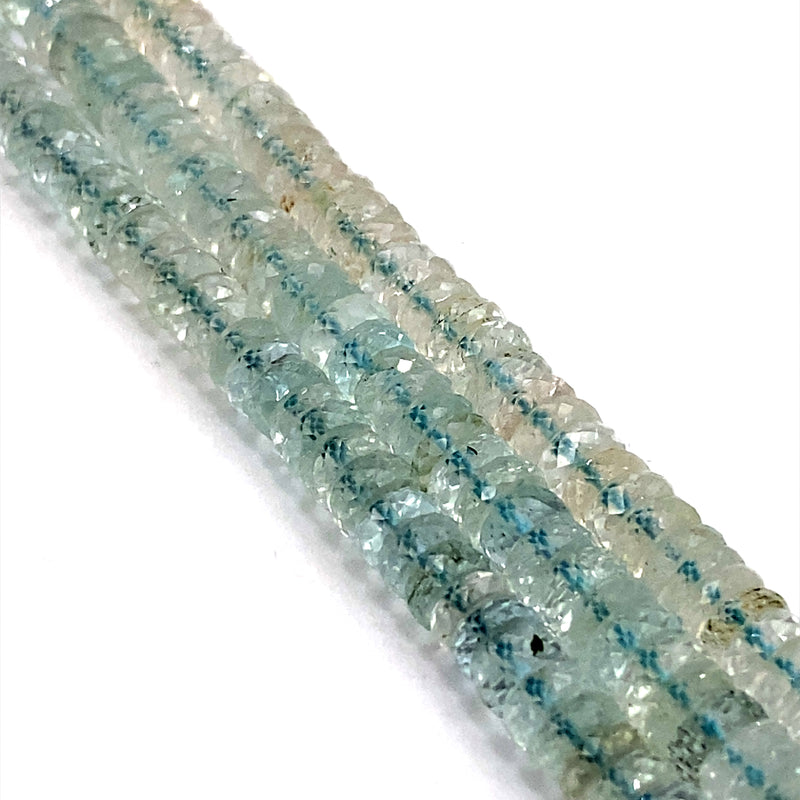 Aquamarine Faceted Tyre Beads 6-7.5mm