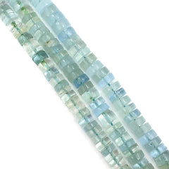 Aquamarine Smooth Tyre Beads 7-8mm