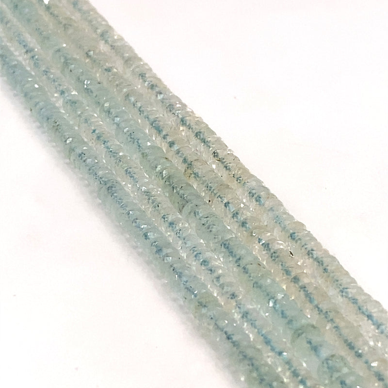 Aquamarine Faceted Tyre Beads 4.5-5.5mm