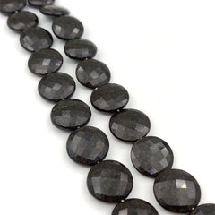 Brown Chalcedony Faceted Coin Beads 12-14mm