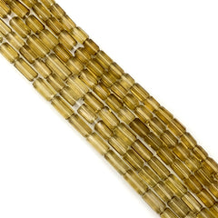 Cognac Quartz Faceted Tube Beads 4-5mm