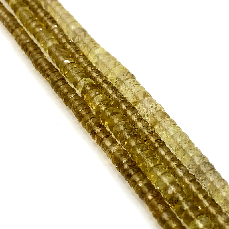 Cognac Quartz Faceted Tyre Beads 4-6.5mm