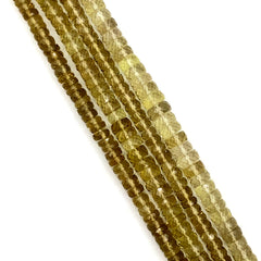 Cognac Quartz Faceted Tyre Beads 4-6.5mm