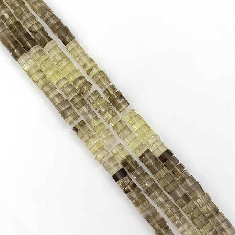 Cognac Quartz Faceted Tyre Beads 5-5.5mm