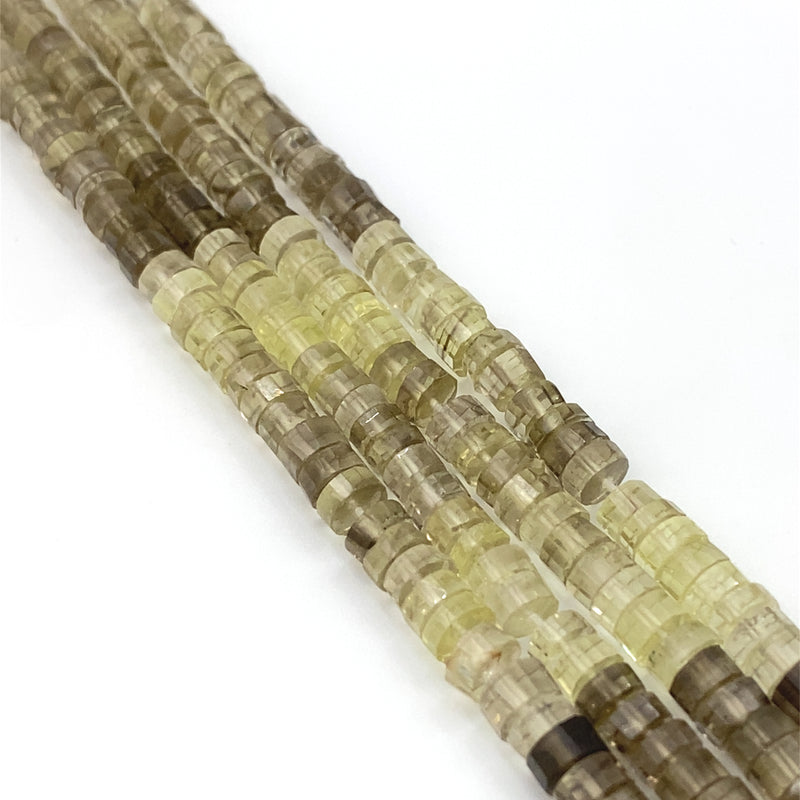 Cognac Quartz Faceted Tyre Beads 5-5.5mm