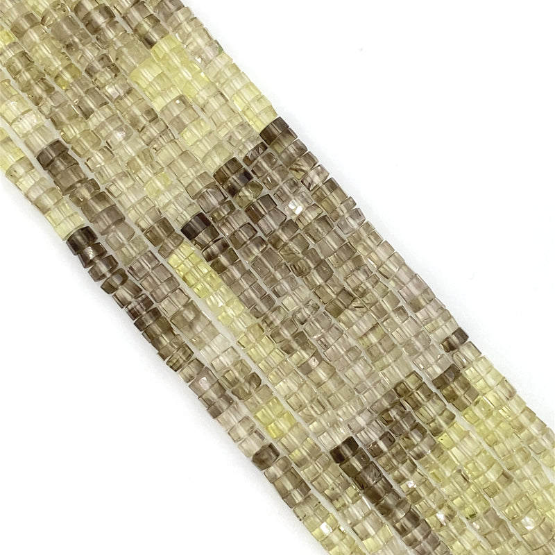 Cognac Quartz Faceted Tyre Beads 4.5-5mm