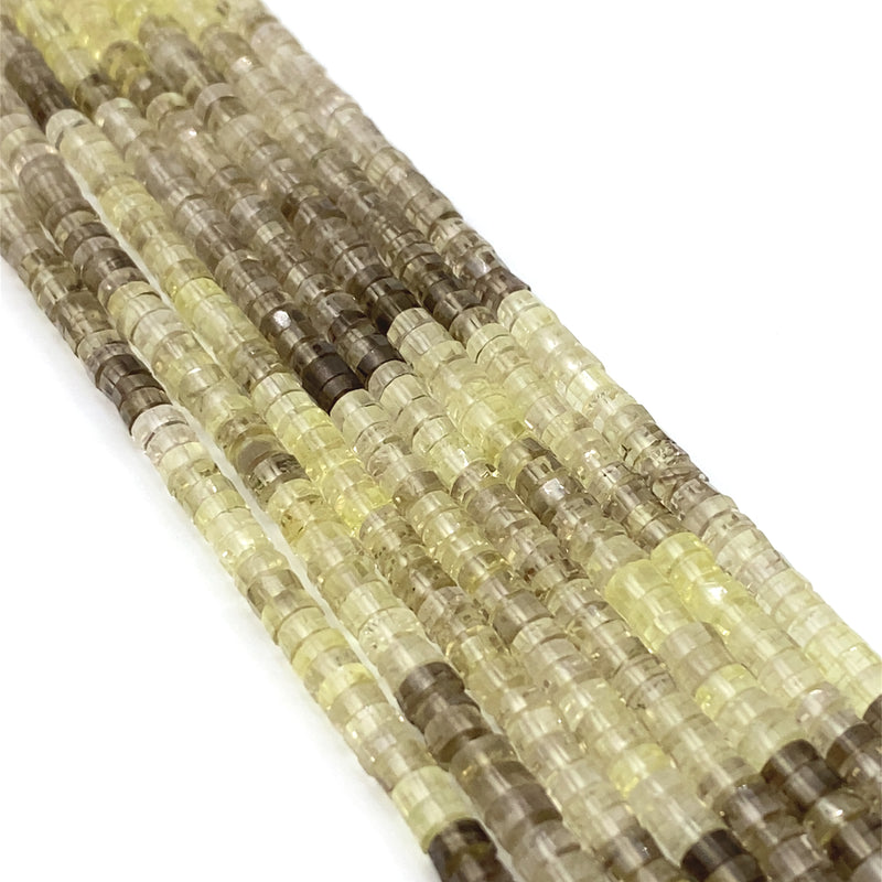 Cognac Quartz Faceted Tyre Beads 4.5-5mm