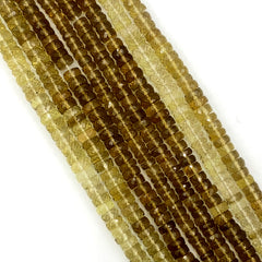 Cognac Quartz Faceted Tyre Beads 4.5-7mm