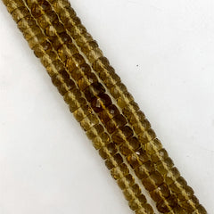 Cognac Quartz Faceted Tyre Beads 6.5-8mm