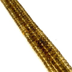 Cognac Quartz Faceted Tyre Beads 6.5-8mm