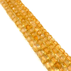 Citrine Faceted Cube Beads 5-6mm