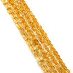 Citrine Faceted Cube Beads 5-6mm