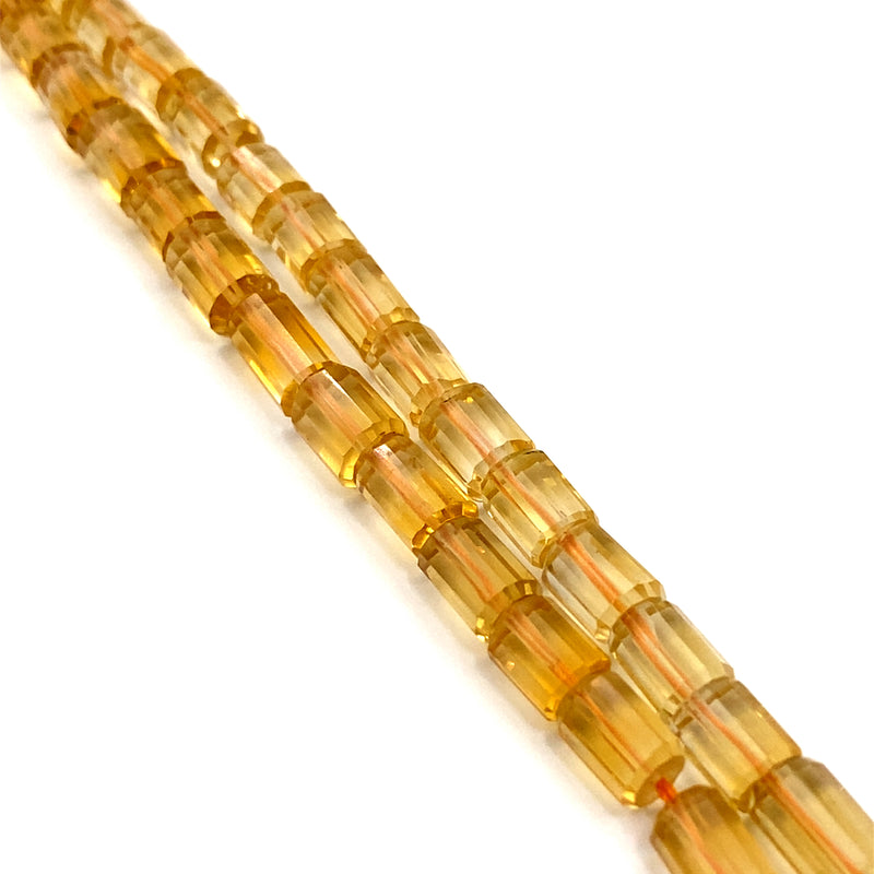 Citrine Faceted Tube Beads 6-8mm