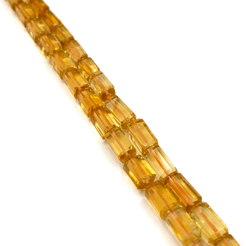 Citrine Faceted Tube Beads 4.5-6mm