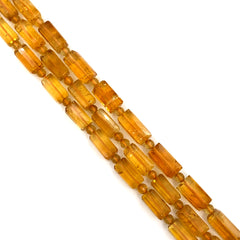 Citrine Faceted Tube Beads 5.5-7mm