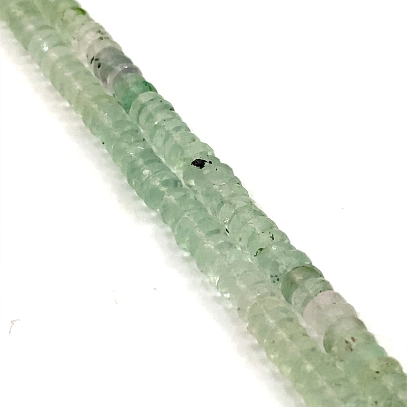 Fluorite Faceted Tyre Beads 6.5mm