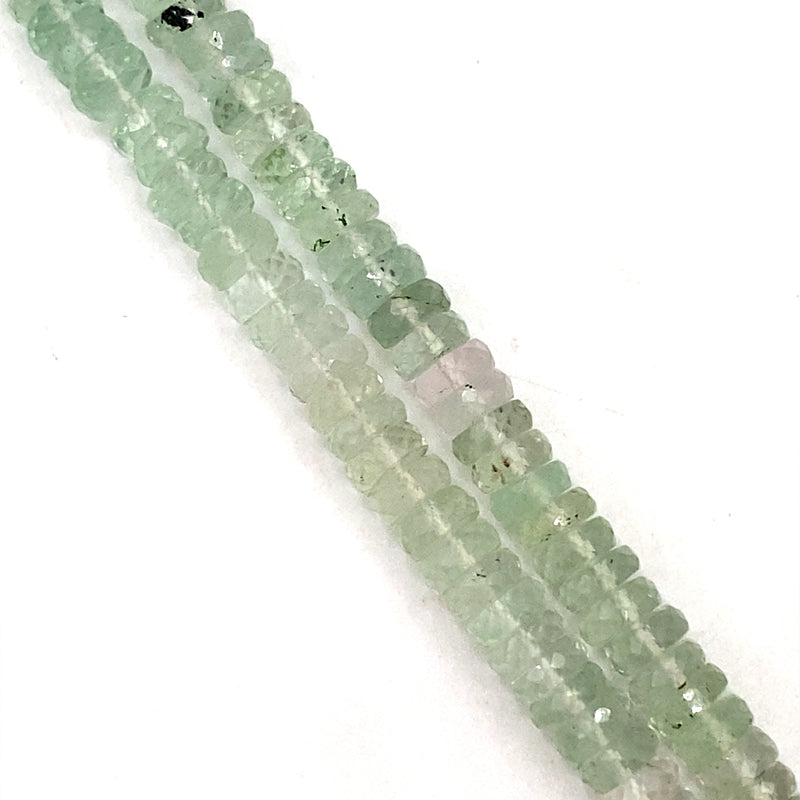 Fluorite Faceted Tyre Beads 6.5mm