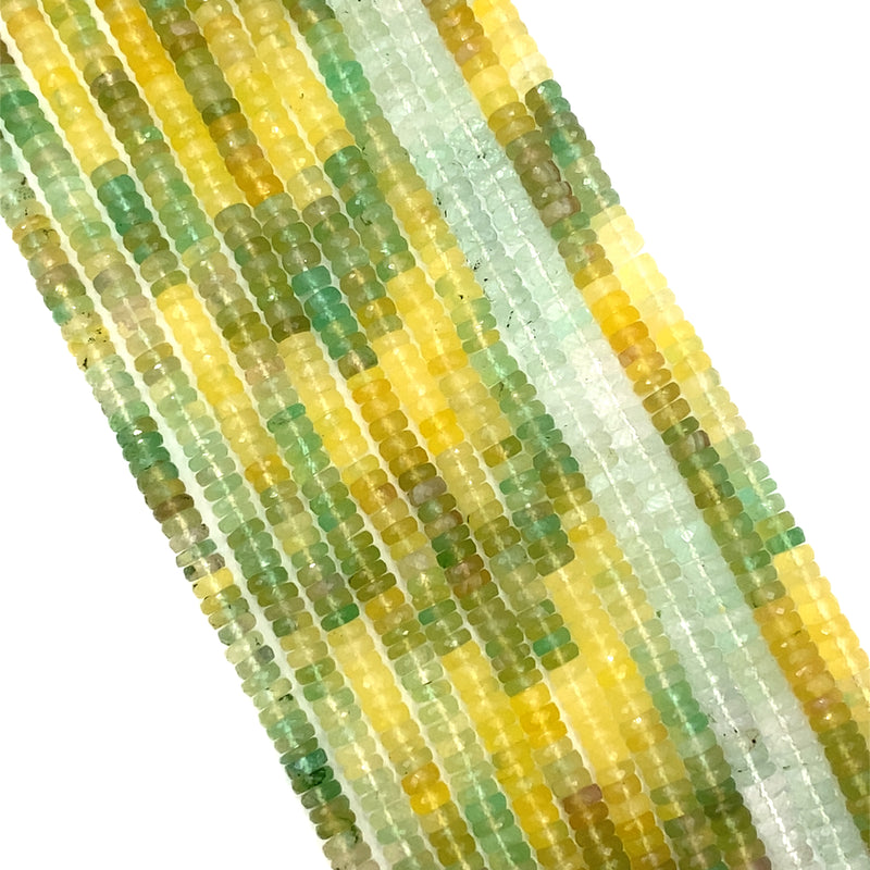 Fluorite Faceted Tyre Beads 6-6.5mm