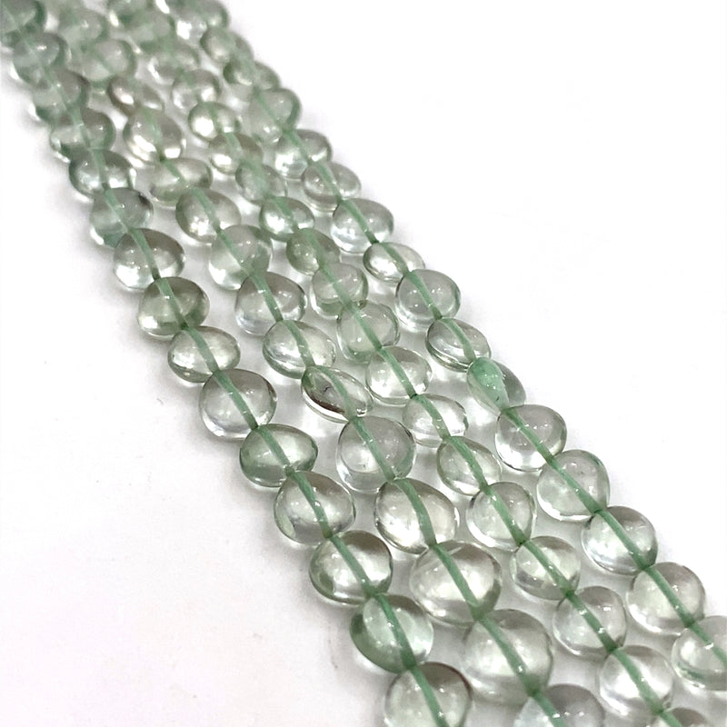 Green Amethyst Smooth Heart Beads 6-7mm