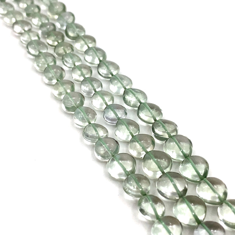 Green Amethyst Smooth Heart Beads 6-9mm