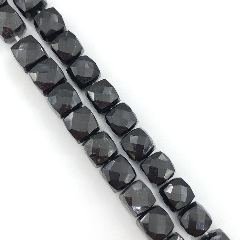 Grey Chalcedony Faceted Cube Beads 7mm