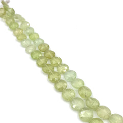 Green Garnet Faceted Coin Beads 8mm