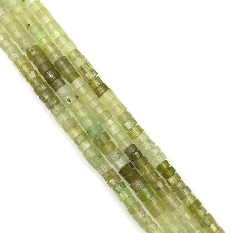 Green Garnet Faceted Tube Beads 5-5.5mm