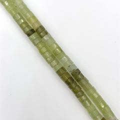 Green Garnet Faceted Tube Beads 5-6.5mm