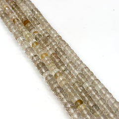 Rutilated Quartz Faceted Tyre Beads 4.5-6mm